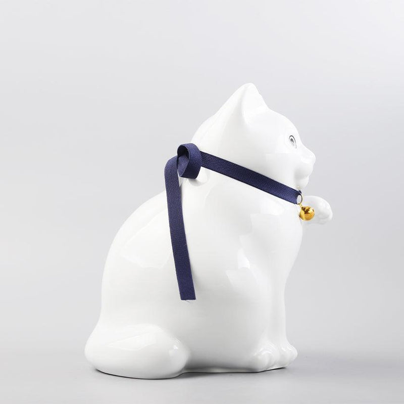 【招き猫】へそくりの招き猫 弍号 白丸 | 肥前吉田焼 | Kata Koto