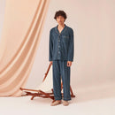 【パジャマ】コットンウールパイル ターコイズ セットアップ