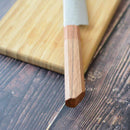 【ペティナイフ】150ｍｍ 高炭素ステンレス鋼割込 磨きダマスカス 樫八角柄-柿渋仕上- | 堺刃物 | 山脇刃物製作所