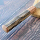 【柳刃包丁】300mm 白二鋼水焼本焼 鏡面波浮かし/樋入り 千本黒柿柄鞘仕様 | 堺刃物 | 郷右馬允義弘