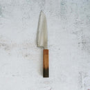 【三徳包丁】165mm Mo.V墨流し 樫柿渋仕上げ柄 | 堺刃物 | 義弘作