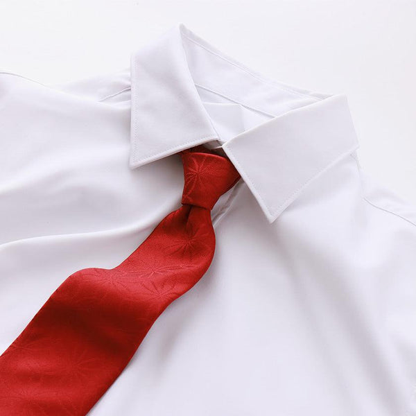 【ネクタイ】衿結 輪ちがい麻の葉 (皆紅色) | 博多織 | OKANO