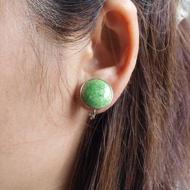【イヤリング】丸15mm 透(Suke) 全6色 | 無線銀貼七宝