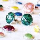 【イヤリング】丸20mm 透(Suke) 全6色 | 無線銀貼七宝