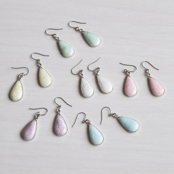 【ピアス】雫白 (Haku) 全6色 | 無線銀貼七宝