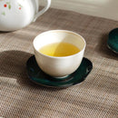 【茶托】水(緑) 2枚組 | 無線銀貼七宝