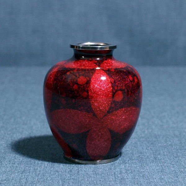 【アロマポット】3玉形 七宝繋 赤透 | 無線銀貼七宝