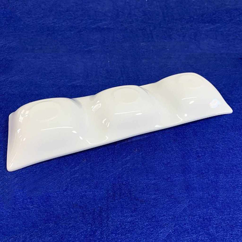 【美濃焼】マルモ加藤陶器 白磁 コケワ 3つ仕切り皿