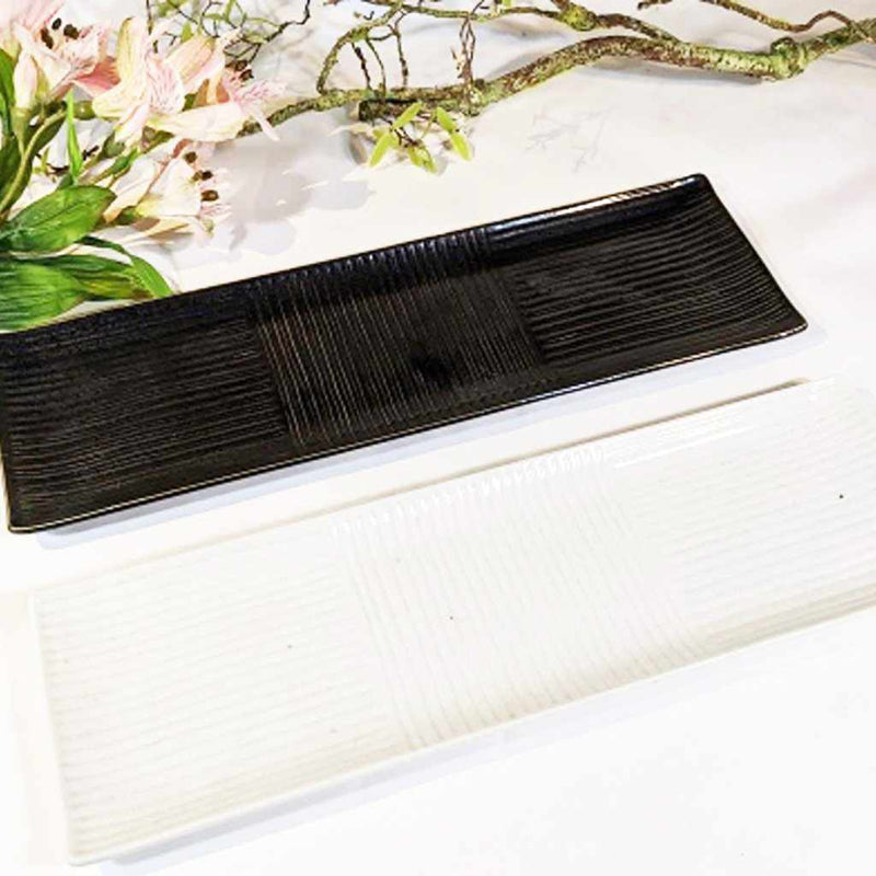 【美濃焼】マルモ加藤陶器 櫛目サンマ皿 白