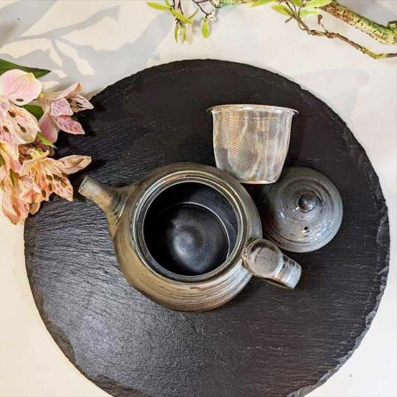 【美濃焼】マルモ加藤陶器 エッグポット 黒銀彩 (アミ付)