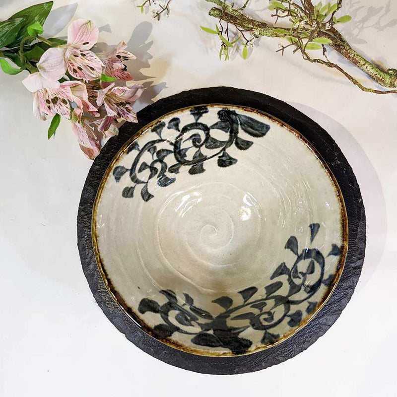 【美濃焼】マルモ加藤陶器 タコ唐草 7寸菓子鉢
