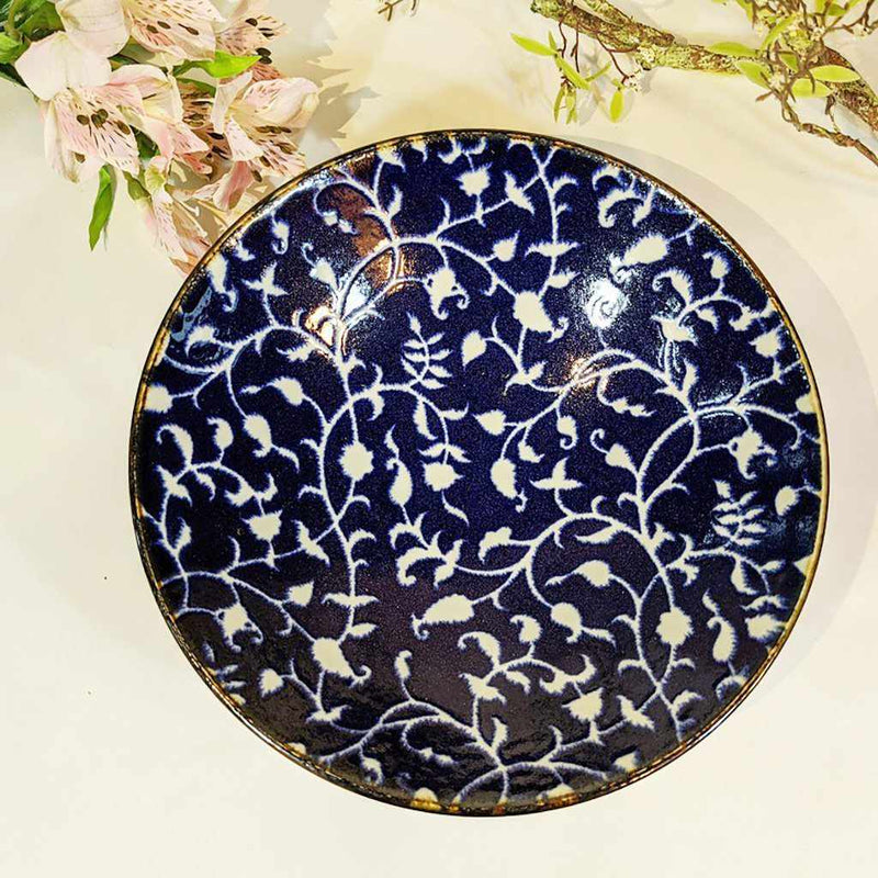 【美濃焼】マルモ加藤陶器 おふけ花唐草 8.0めん鉢