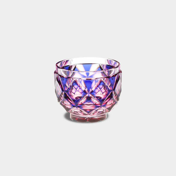 【お猪口】二重被せ (金赤-瑠璃) おちょこ | 薩摩切子 | satuma