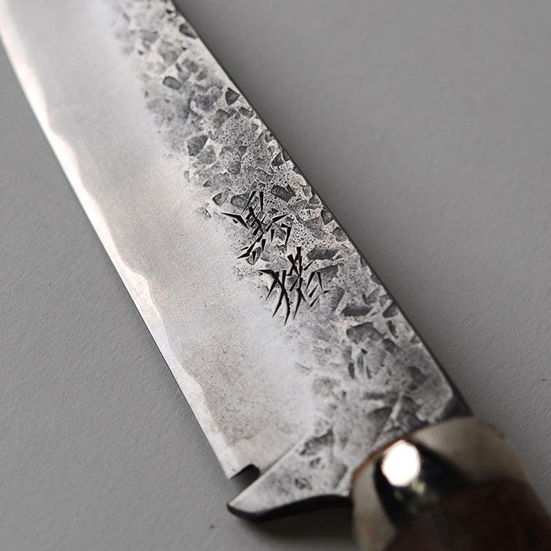 【シースナイフ】黒猪 岩井丈 作 古式鍛錬 静寂 (しじま) Custom Knife | 越前打刃物 | 鍛冶工房いわい
