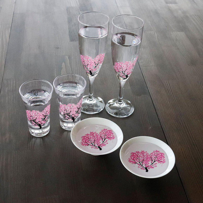 【シャンパングラス2点セット】冷感 桜 | 丸モ高木陶器