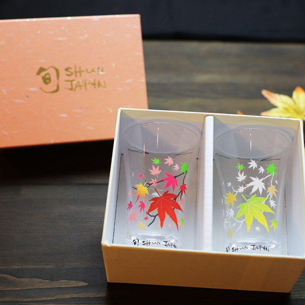 【天開グラス2点セット】冷感 紅葉 | 丸モ高木陶器