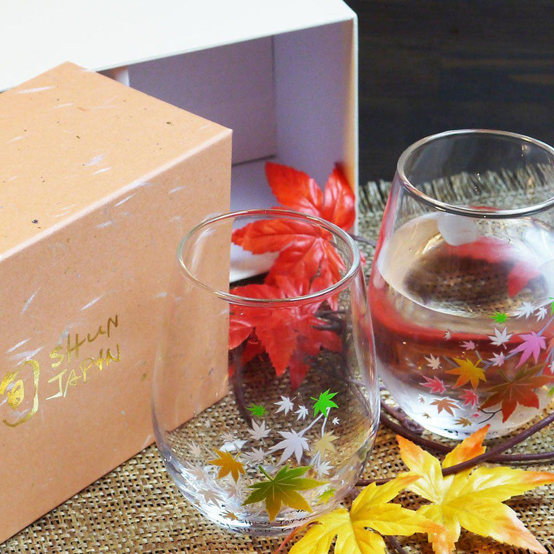 【フリーグラス2点セット】冷感 紅葉 | 丸モ高木陶器