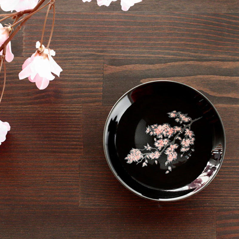 【平盃2点セット】温感 桜・紅葉 平盃 (黒) | 美濃焼 | 丸モ高木陶器