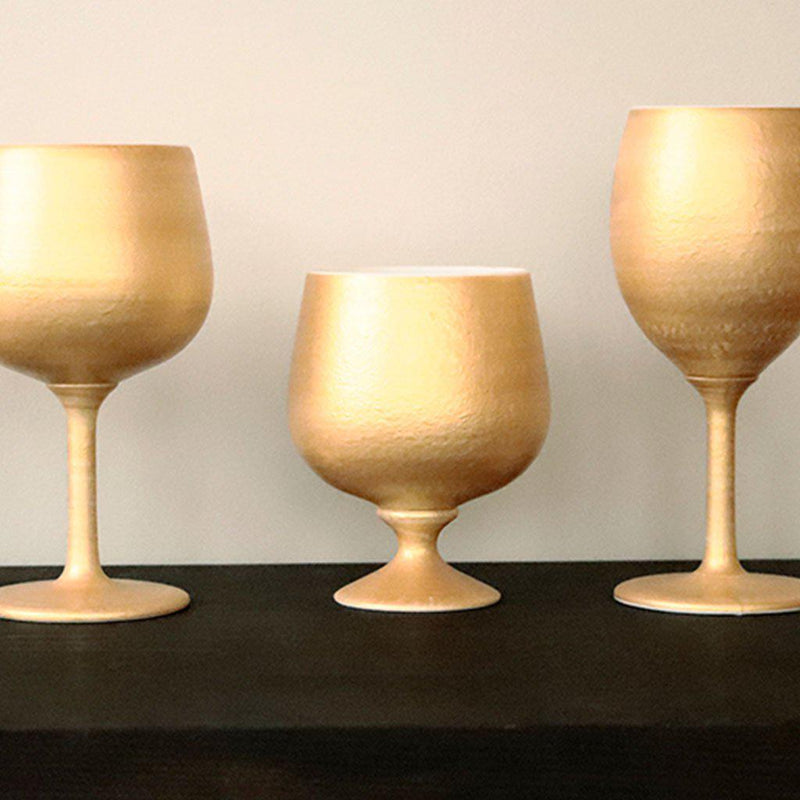 【ワインカップ】Gold Wine 陶Glass (Short) | 美濃焼 | 丸モ高木陶器