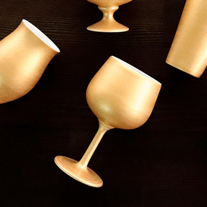 【ワインカップ】Gold Wine 陶Glass | 美濃焼 | 丸モ高木陶器