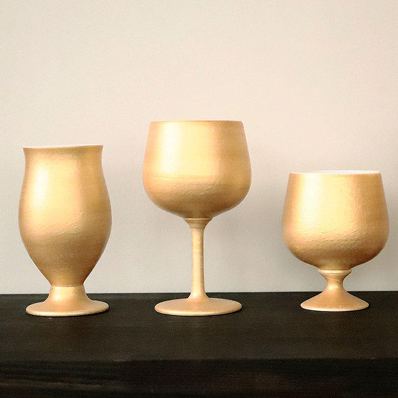 【ワインカップ】Gold Wine 陶Glass | 美濃焼 | 丸モ高木陶器