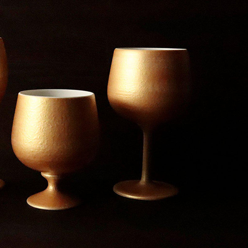【ワインカップ】Gold Wine 陶Glass | 美濃焼 | 丸モ高木陶器