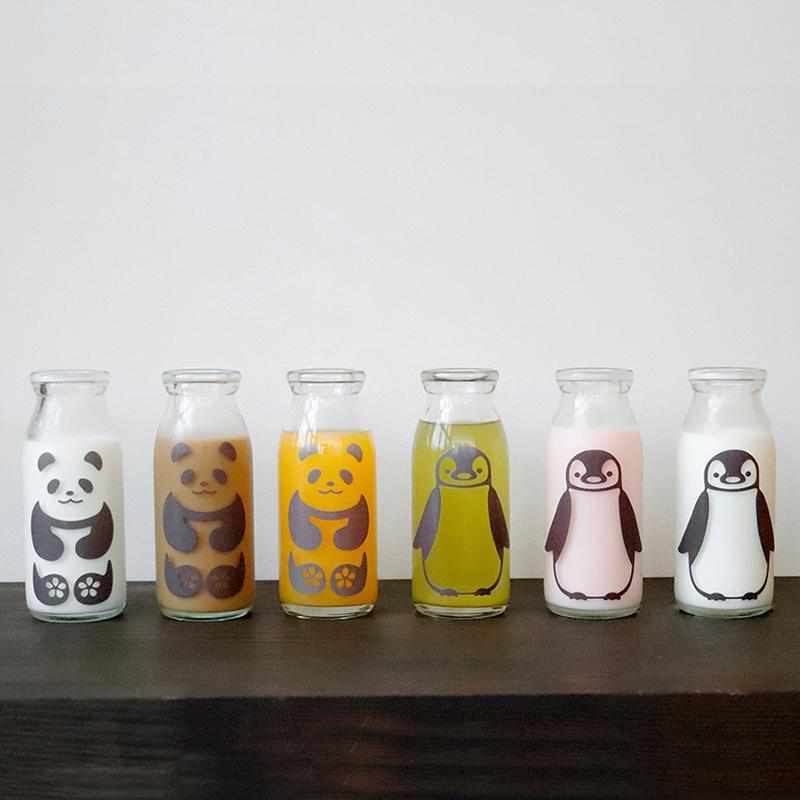 【グラス2点セット】冷感 牛乳スマイルグラス (パンダ&ペンギン) | 丸モ高木陶器