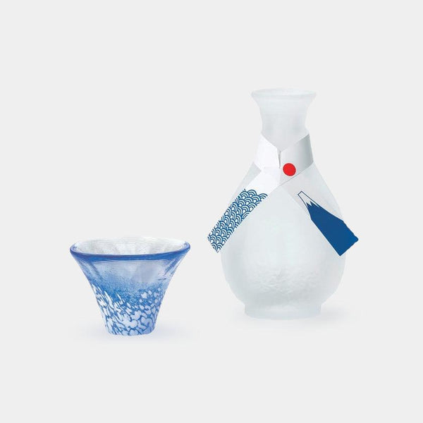 酒器セット｜富士山 (青・徳利) | 丸モ高木陶器 ｜BECOS