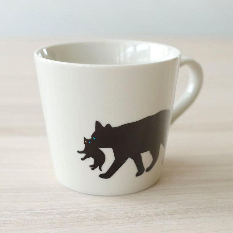 【マグカップ】温感 くわえる猫 (ニューボン) | 美濃焼 | 丸モ高木陶器
