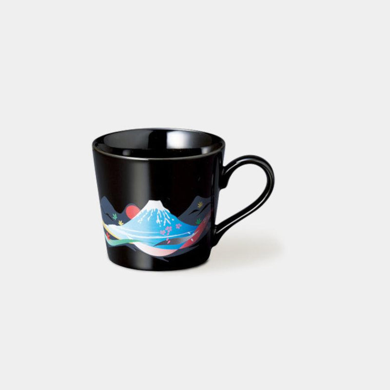 【マグカップ】温感 富士山 黒 | 美濃焼 | 丸モ高木陶器