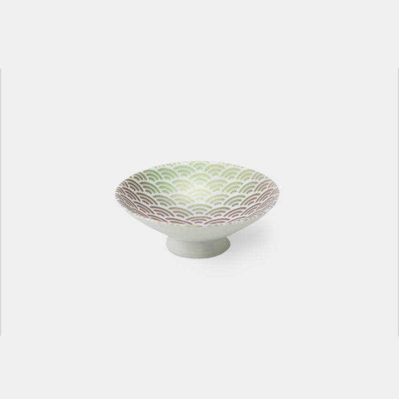 【平盃】ラスター緑 青海波 | 美濃焼 | 丸モ高木陶器