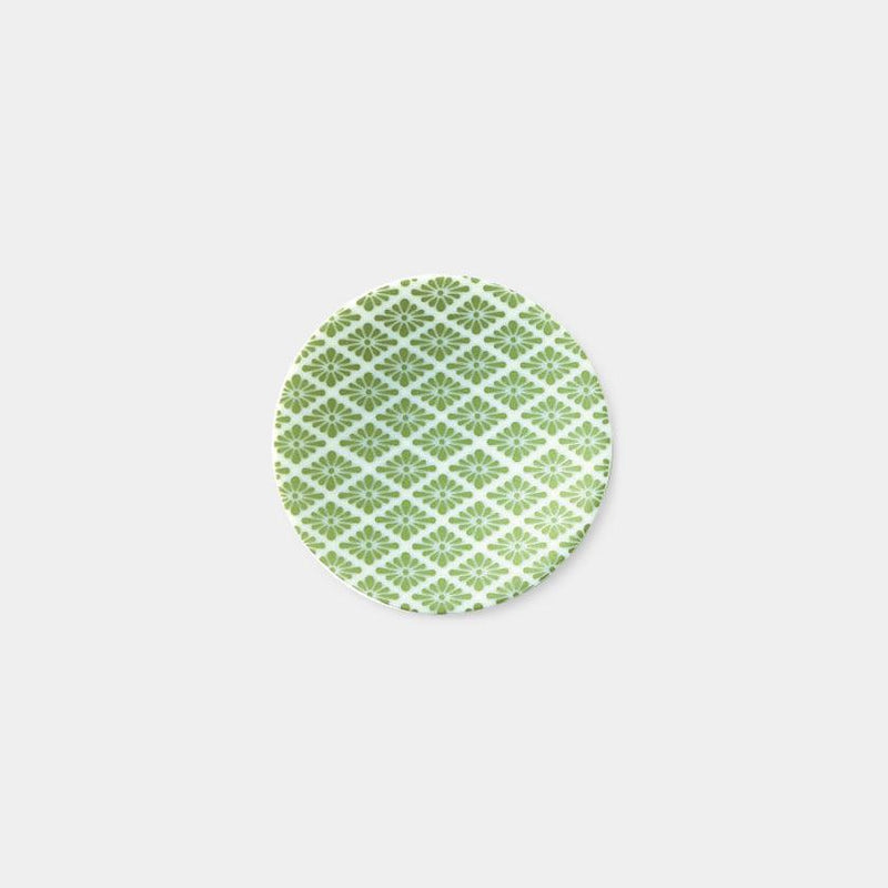 【豆皿】ラスター緑 菊菱 | 美濃焼 | 丸モ高木陶器