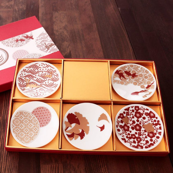 【豆皿5点セット】朱金豆皿 | 美濃焼 | 丸モ高木陶器