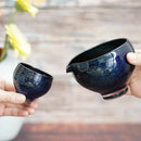 【吹きガラス】Izumo 酒器3点セット 彩 ~sai~ブルー