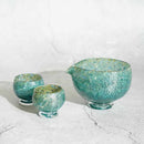 【吹きガラス】Izumo 酒器3点セット UTAGE ~碧月~ ブルー