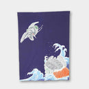 【のれん】鶴と亀 | 筒描き染め