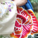 【エコバッグ】 牡丹 (L) | 筒描き染め