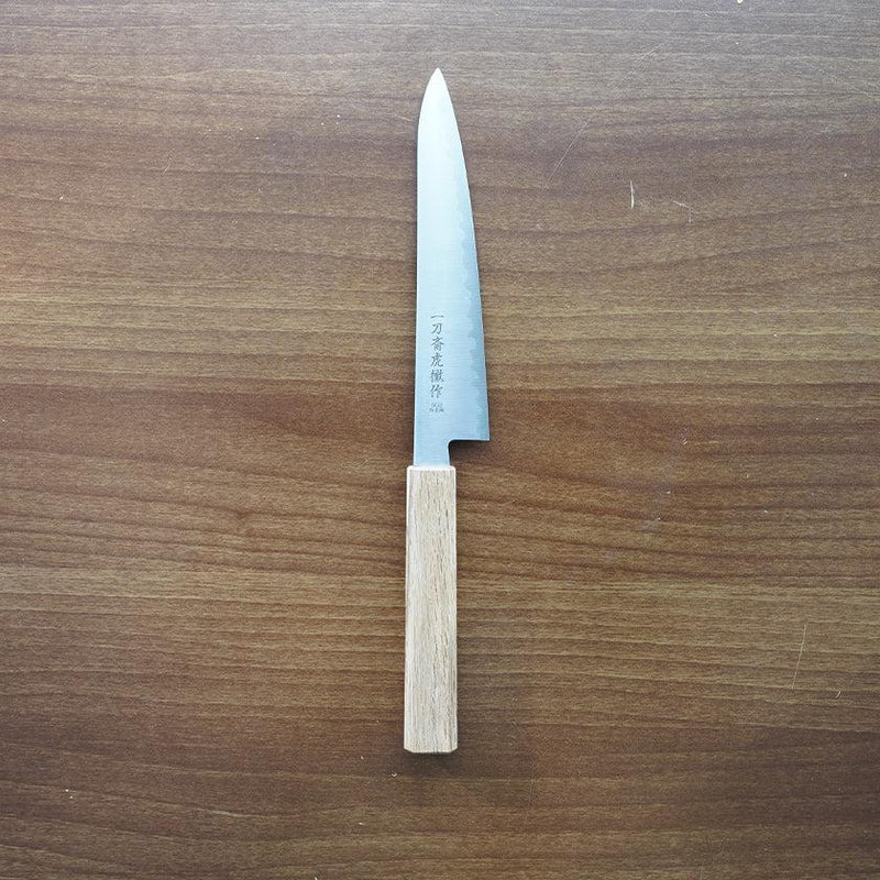 【ペティナイフ】粉末ハイス鋼スーパーゴールド(SG2) (両刃) 樫八角柄 150mm｜BECOSオリジナル | 関の刃物｜一刀斎虎徹