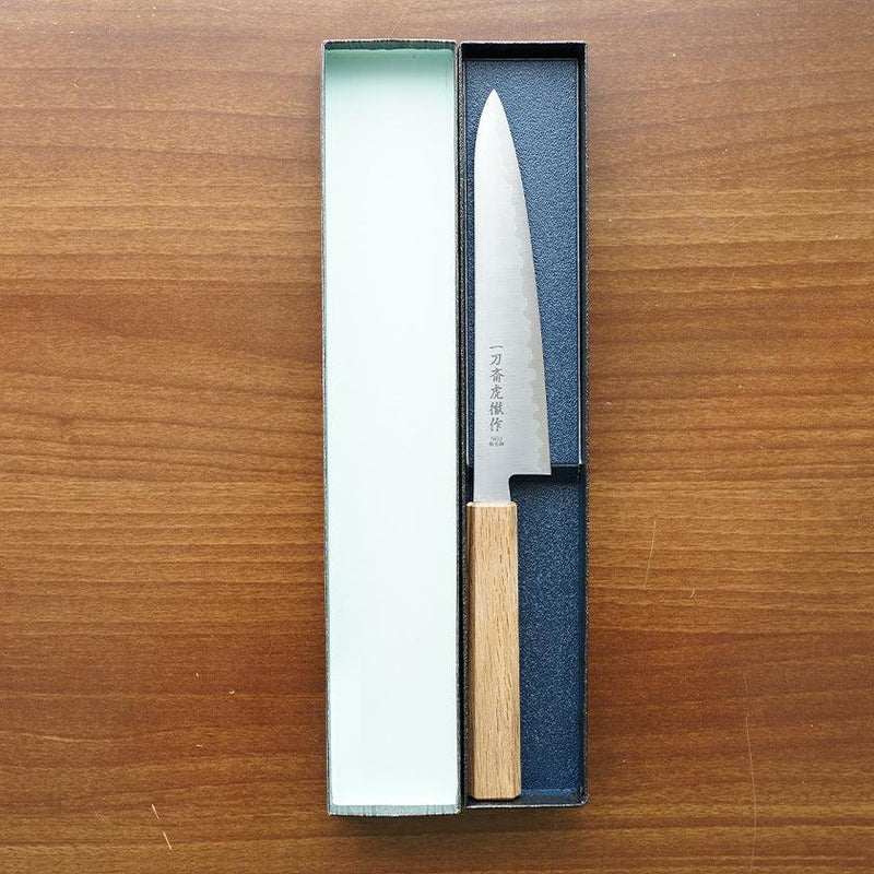 【ペティナイフ】粉末ハイス鋼スーパーゴールド(SG2) (両刃) 樫八角柄 150mm｜BECOSオリジナル | 関の刃物｜一刀斎虎徹