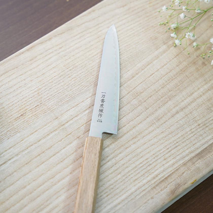 【ペティナイフ】粉末ハイス鋼スーパーゴールド(SG2) (両刃) 樫八角柄 150mm