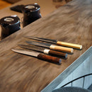 【三徳包丁】粉末ハイスSG2 ダマスカス 縞黒檀八角人工大理石口輪 180  | 堺打刃物｜一刀斎虎徹