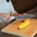 【三徳包丁】粉末ハイスSG2 ダマスカス 縞黒檀八角人工大理石口輪 180  | 堺打刃物｜一刀斎虎徹