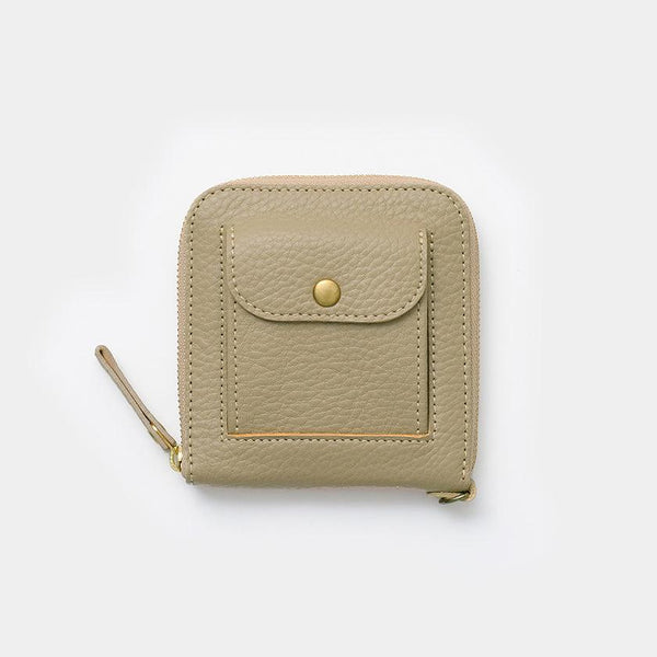 【本革ケース】type2 SHRINK 雲母の京唐紙 (グレージュ) mica-beige ソフトシュリンク牛革 コインポケット付・Dカン標準装備 | 革加工 | RAKUKEI