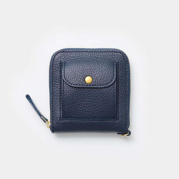 【本革ケース】type2 SHRINK 薄暮の慕ふ (紺) twilight-blue ソフトシュリンク牛革 コインポケット付・Dカン標準装備 | 革加工 | RAKUKEI