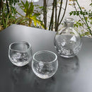 【吹きガラス】SUN GLASS STUDIO KYOTO ゆらぎ 酒器3ヶセット（徳利1個&ぐい呑み2個）