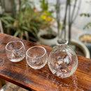 【吹きガラス】SUN GLASS STUDIO KYOTO ゆらぎ 酒器3ヶセット（徳利1個&ぐい呑み2個）