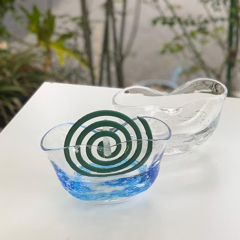 【吹きガラス】SUN GLASS STUDIO KYOTO 蚊取り線香ホルダー ブルー