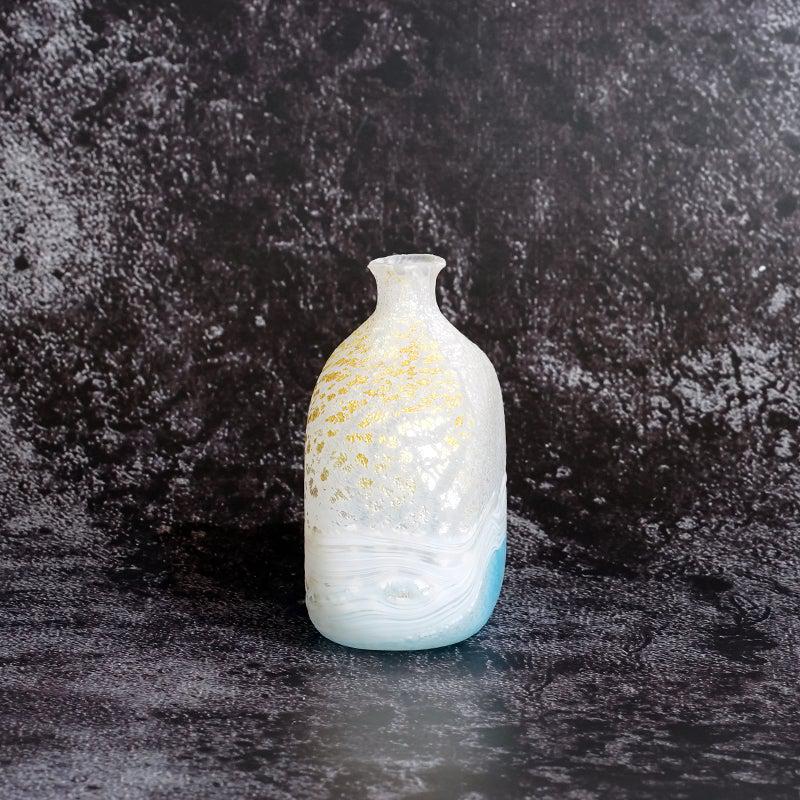 【吹きガラス】SUN GLASS STUDIO KYOTO 薫風 花器 ブルー