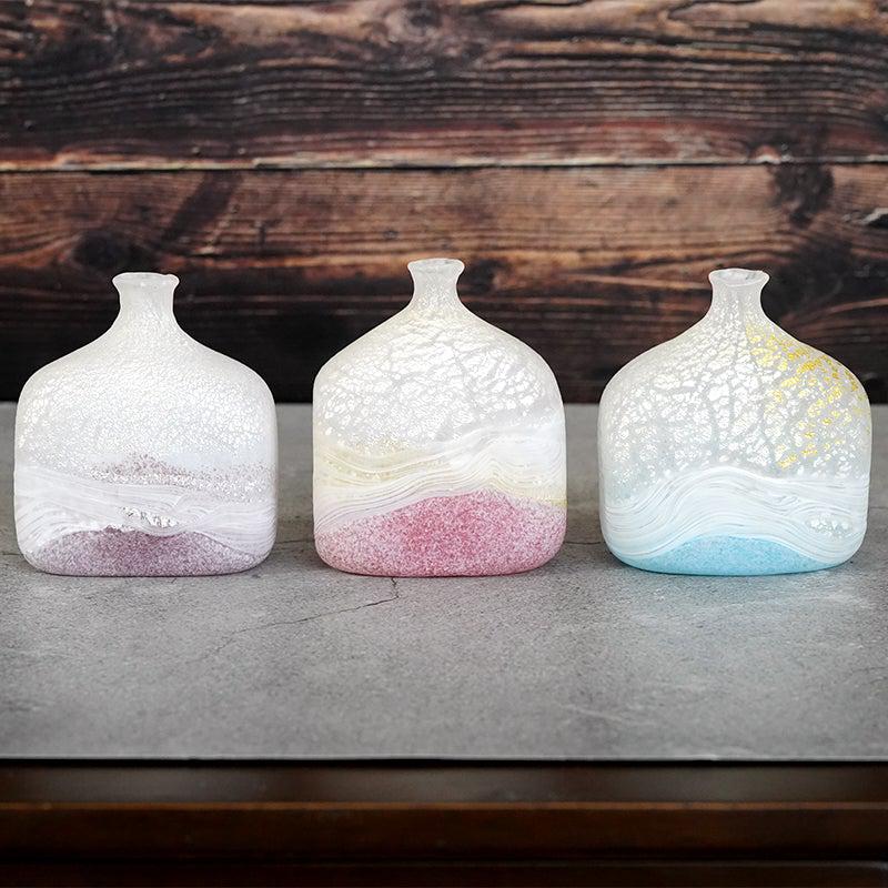 【吹きガラス】SUN GLASS STUDIO KYOTO 薫風 花器 ブルー