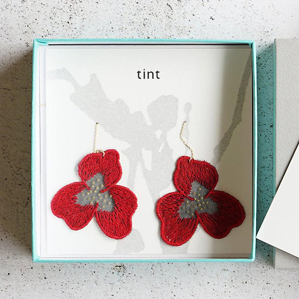 【ピアス】tint パンジー 真紅 | 京友禅